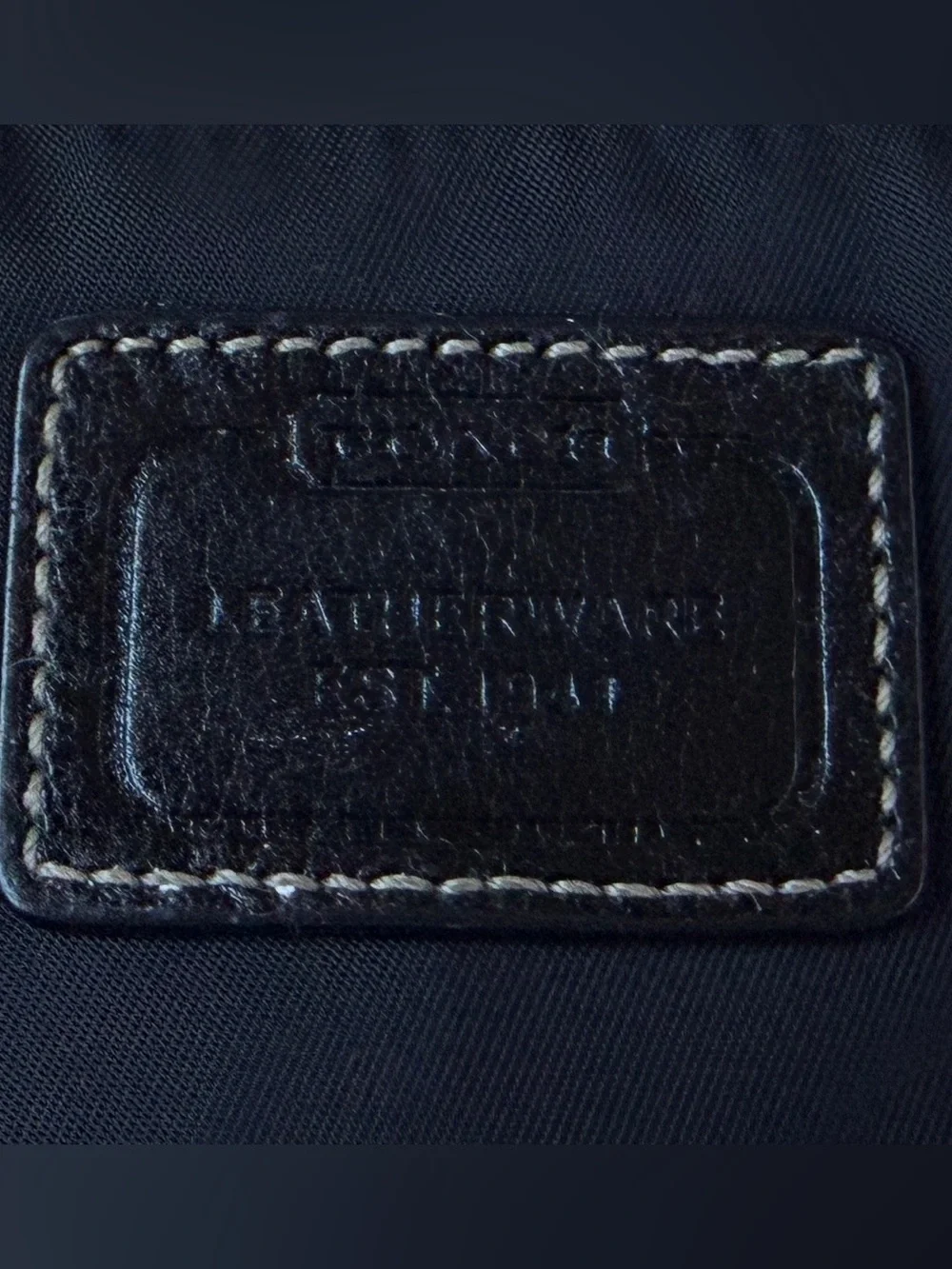 Coach Leatherwear Black Nylon Cosmetic Pouch with Teal Accent
